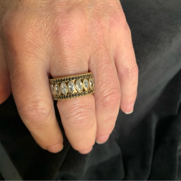 Art Deco Sterling Silver 925 Ring with stones Sterling Silver size 8 - Picture 7 of 7